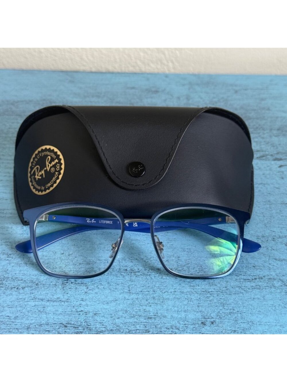 Ray-Ban Liteforce Square Blue Glass FRAMES RB6486 52-17-145 With Case
